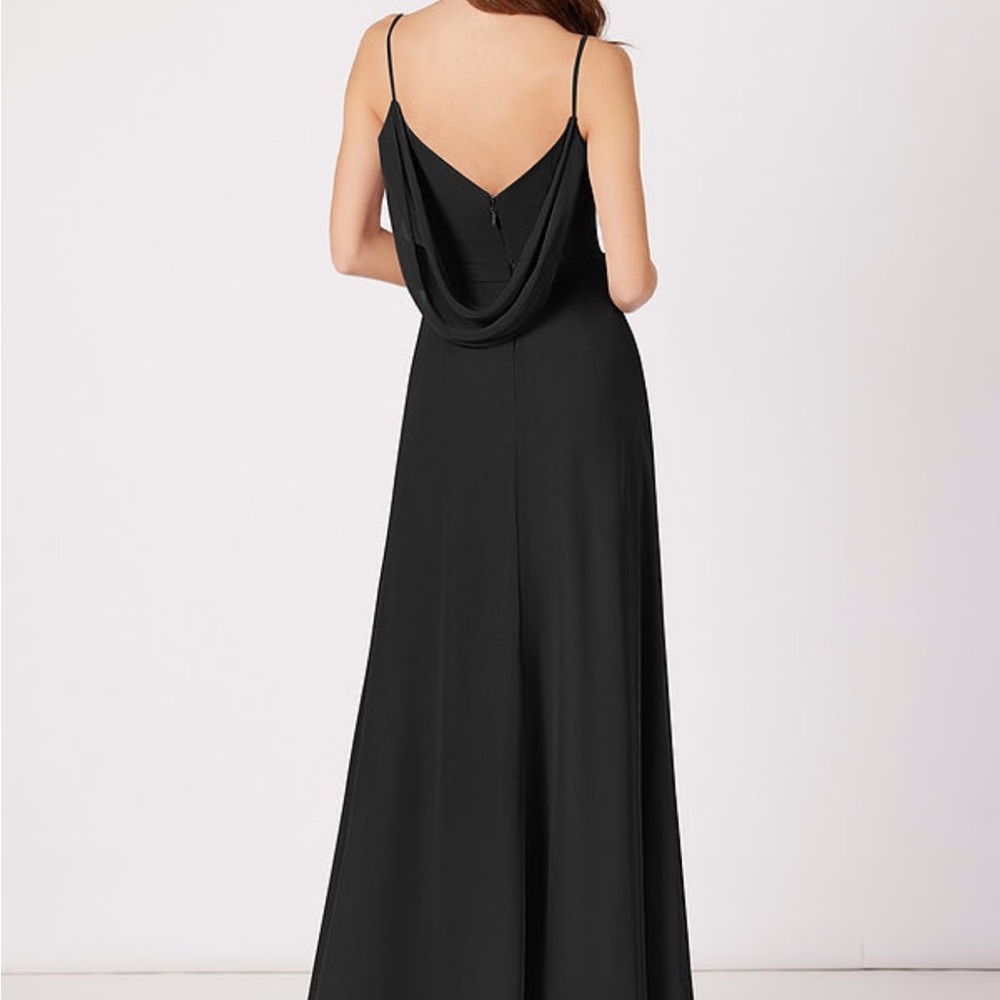 NWT Azazie Candice Black Bridesmaids Dress with Slits - Size 14 - Picture 7 of 13
